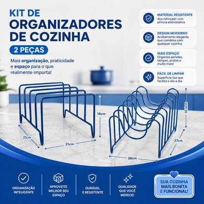 Kit 2 Organizadores e Escorredores de Panelas Expansível Premium 🍳