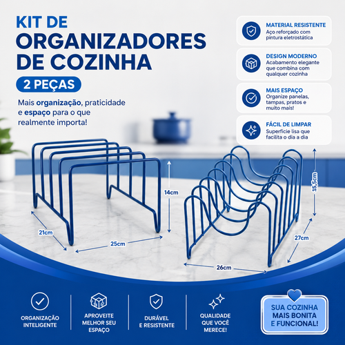 Kit 2 Organizadores e Escorredores de Panelas Expansível Premium 🍳