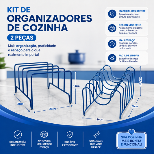 Kit 2 Organizadores e Escorredores de Panelas Expansível Premium 🍳
