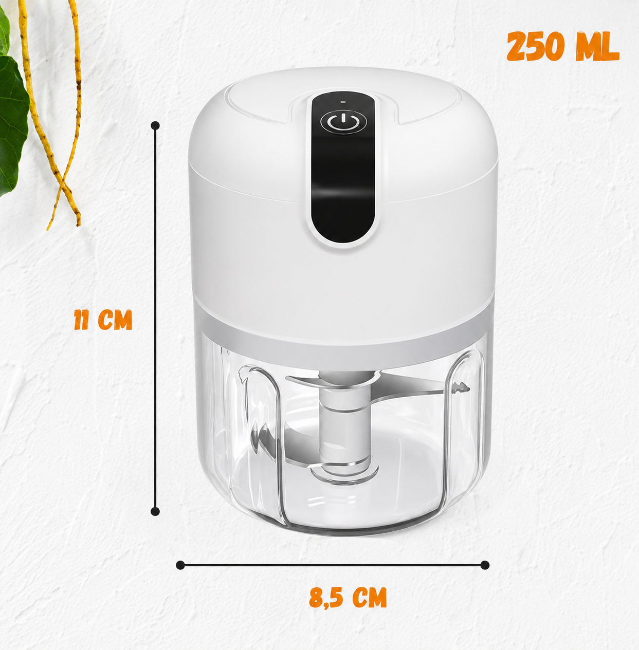 Mini Processador de Alho e Temperos Elétrico Sem Fio Recarregável